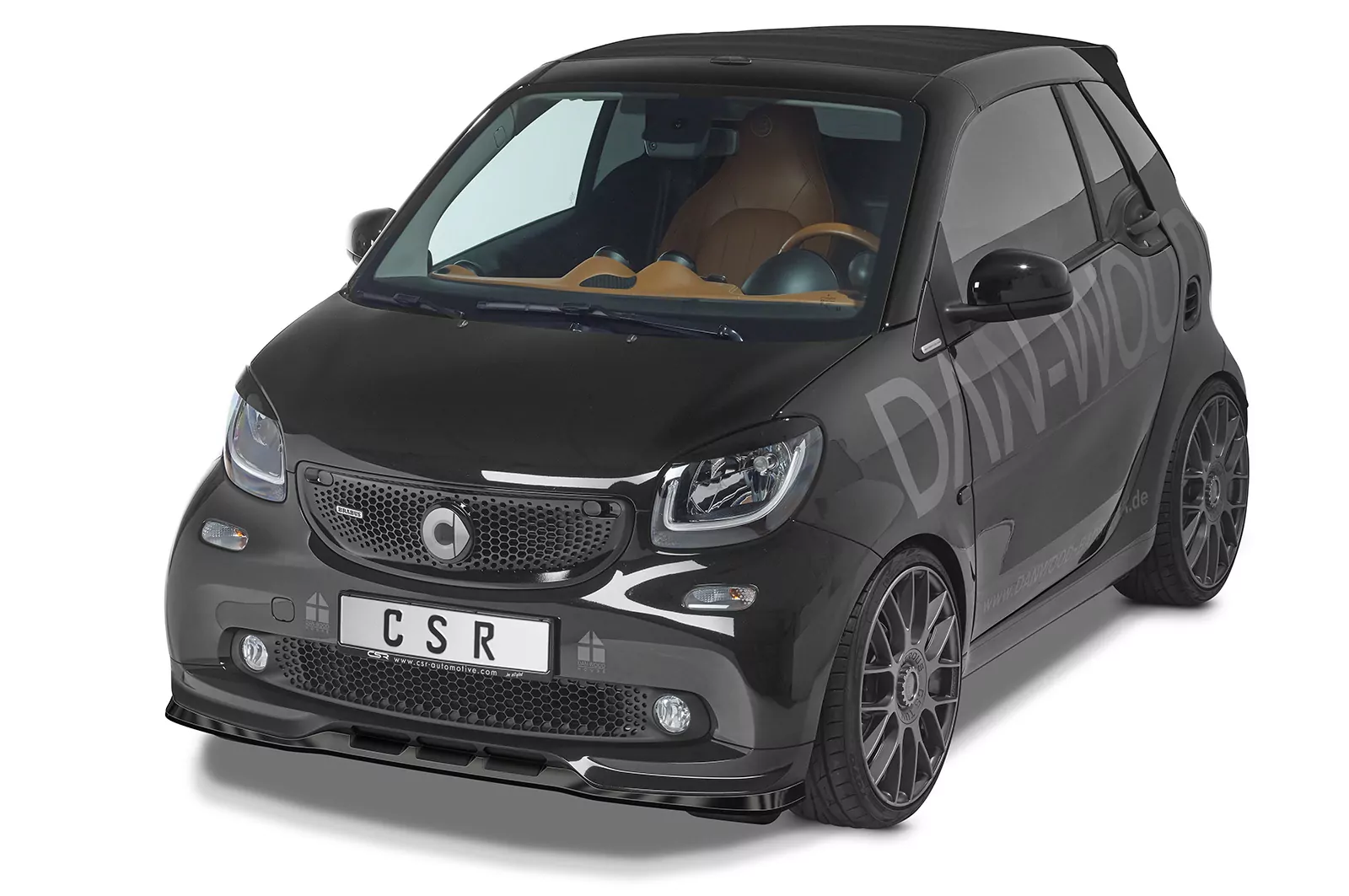 Cup-Spoilerlippe mit ABE für Smart Fortwo 453 Brabus CSL542 Schwarz Strukturiert