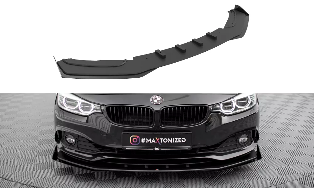 Street Pro Front Ansatz Für +Flaps Für + Flaps BMW 4er Gran Coupe F36 Schwarz Hochglanz