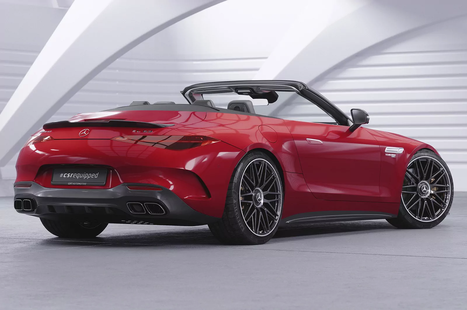 Heckflügel mit ABE für Mercedes-Benz SL 43 / 55 / 63 AMG HF027 Schwarz Strukturiert