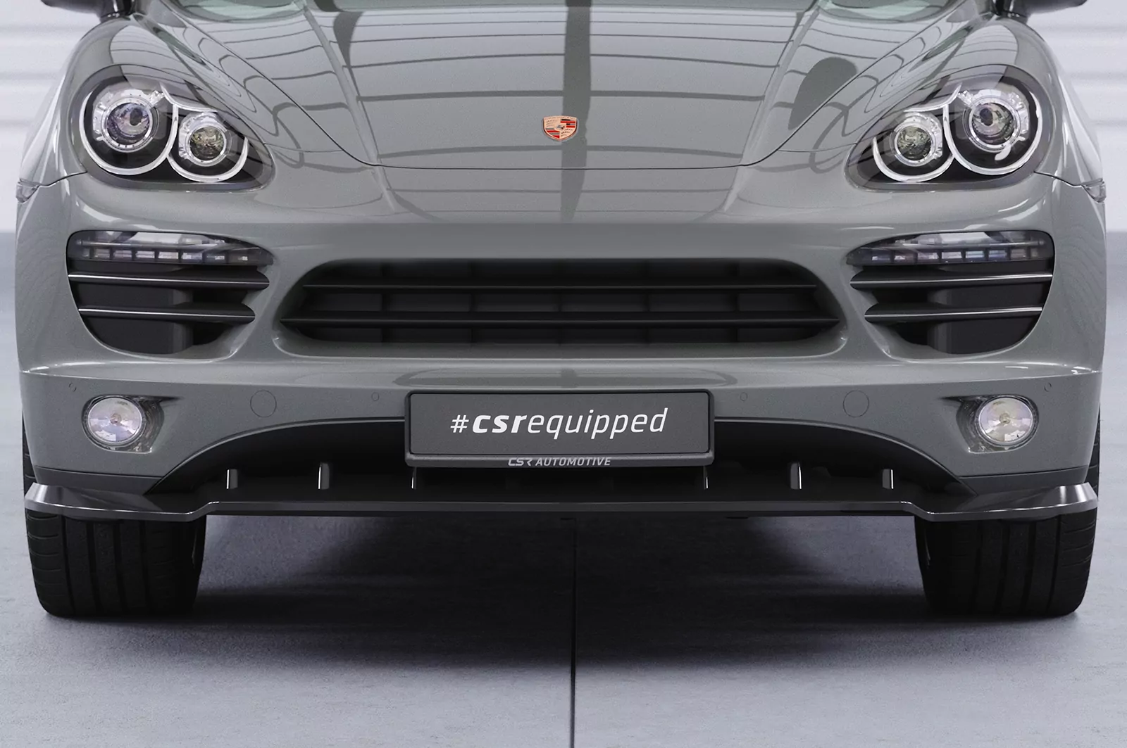 Cup-Spoilerlippe mit ABE für Porsche Cayenne Typ 92A CSL470 Schwarz Strukturiert