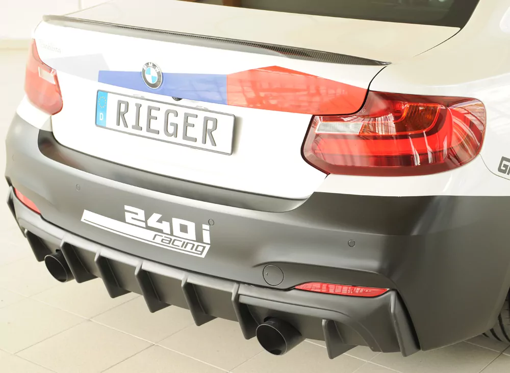 Rieger Heckeinsatz matt schwarz für BMW 2er F23  (1C) Cabrio 07.17- (ab Facelift) LCI