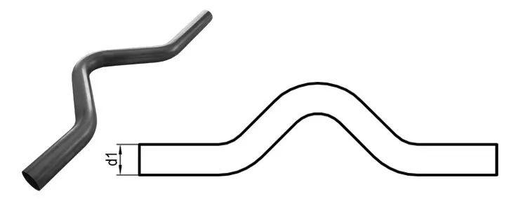 Achsrohrbogen ungeweitet - d1Ø 101,6mm  Länge: ~650mm
