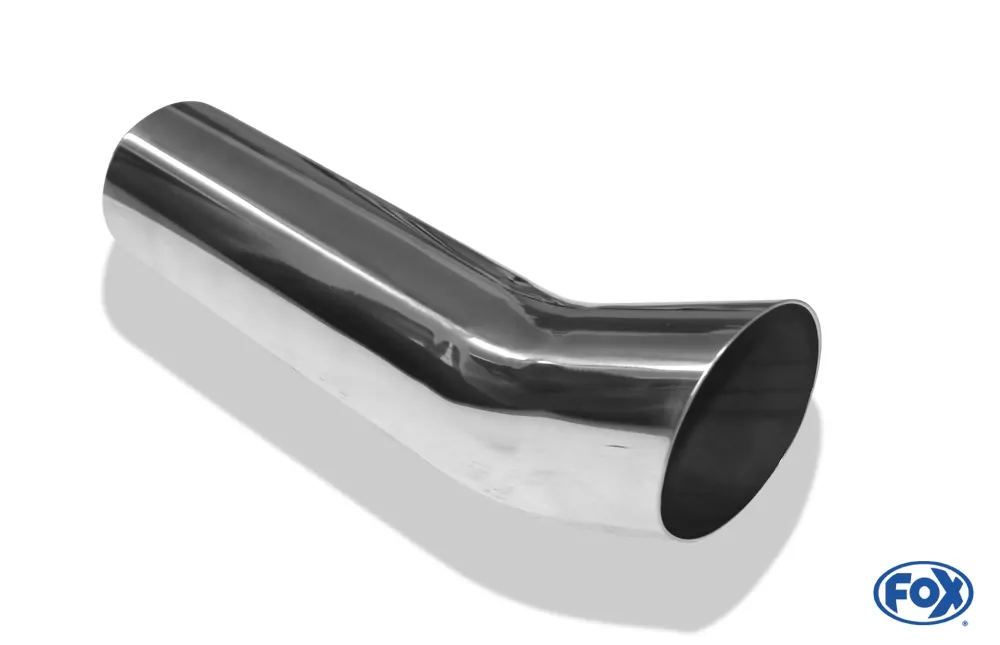 Anschweißendrohr Typ 18  Ø 76 mm / Länge: 300 mm  - rund / uneingerollt / FOX-Design / ohne Absorber