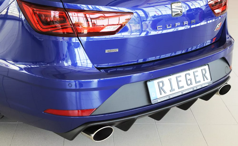 Rieger Heckeinsatz für Seat Leon Cupra (5F) - 5-tür. (ST/Kombi) 01.17- (ab Facelift) carbon optik