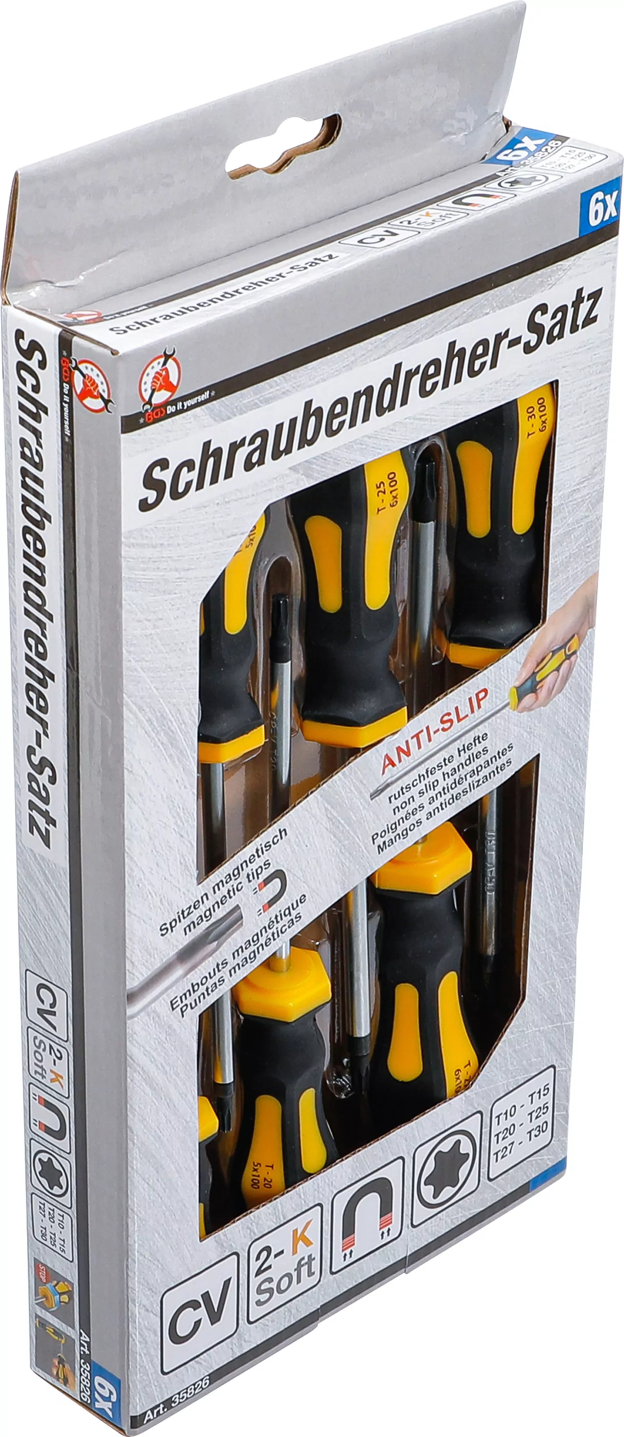 Schraubendreher-Satz | T-Profil (für Torx) T10 - T30 | 6-tlg.