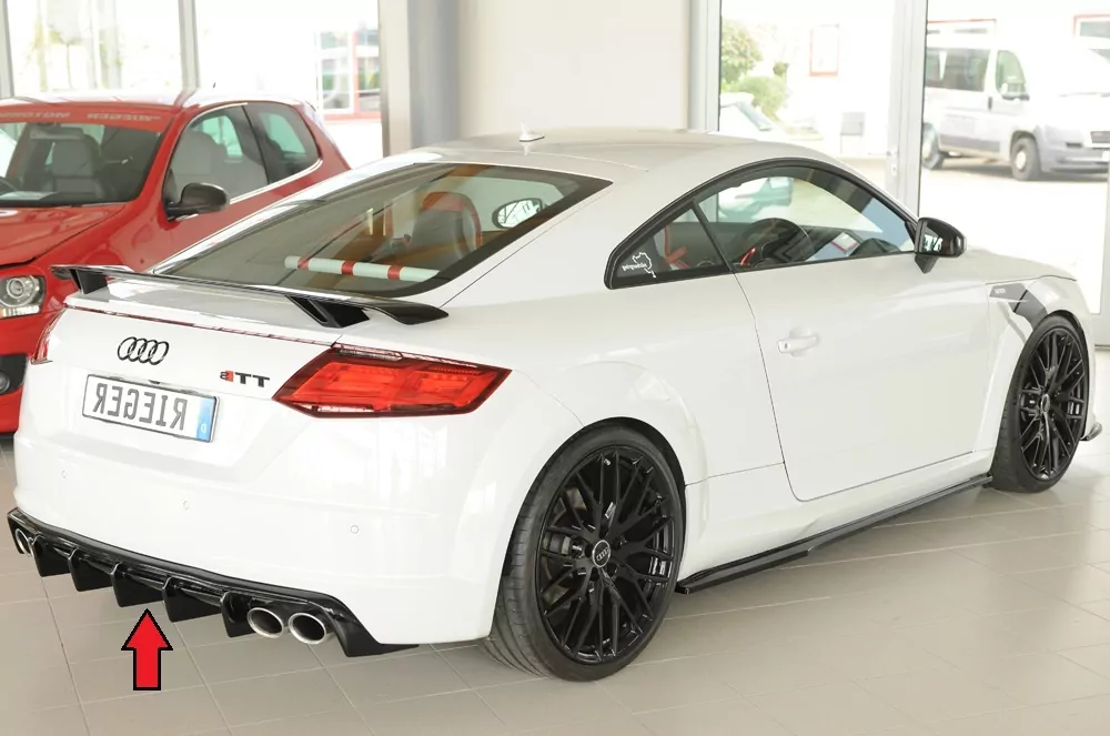 Rieger Heckeinsatz glanz schwarz für Audi TTS (8J-FV/8S) Roadster 07.14-08.18 (bis Facelift)