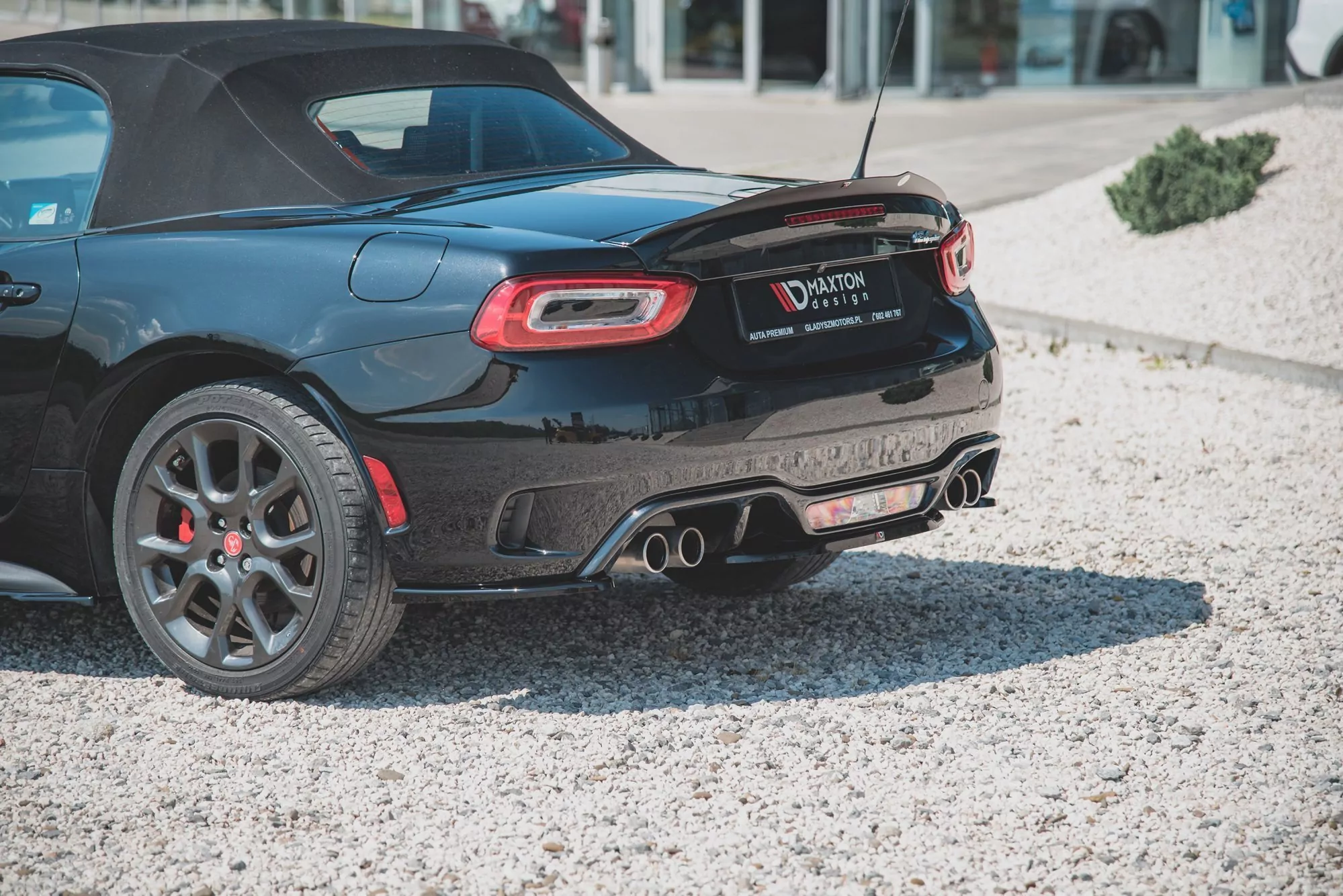 Heck Ansatz Flaps Diffusor Passend Für Fiat 124 Spider Abarth Schwarz Hochglanz