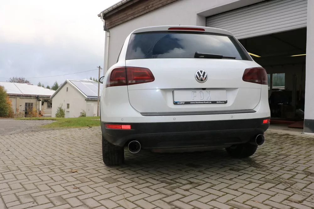 VW Touareg Typ 7P  Endrohrpaar zum Anstecken für den originalen Endschalldämpfer - 1x114 Typ 25 rechts/links