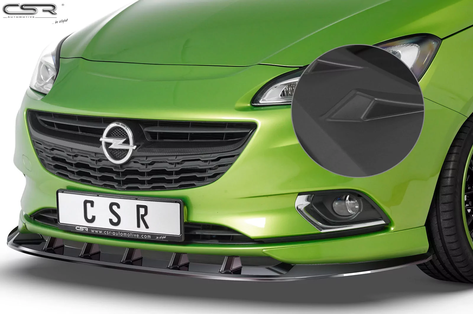 Cup-Spoilerlippe mit ABE für Opel Corsa E OPC-Line CSR- Lackierfreundlich (schwarz matt)