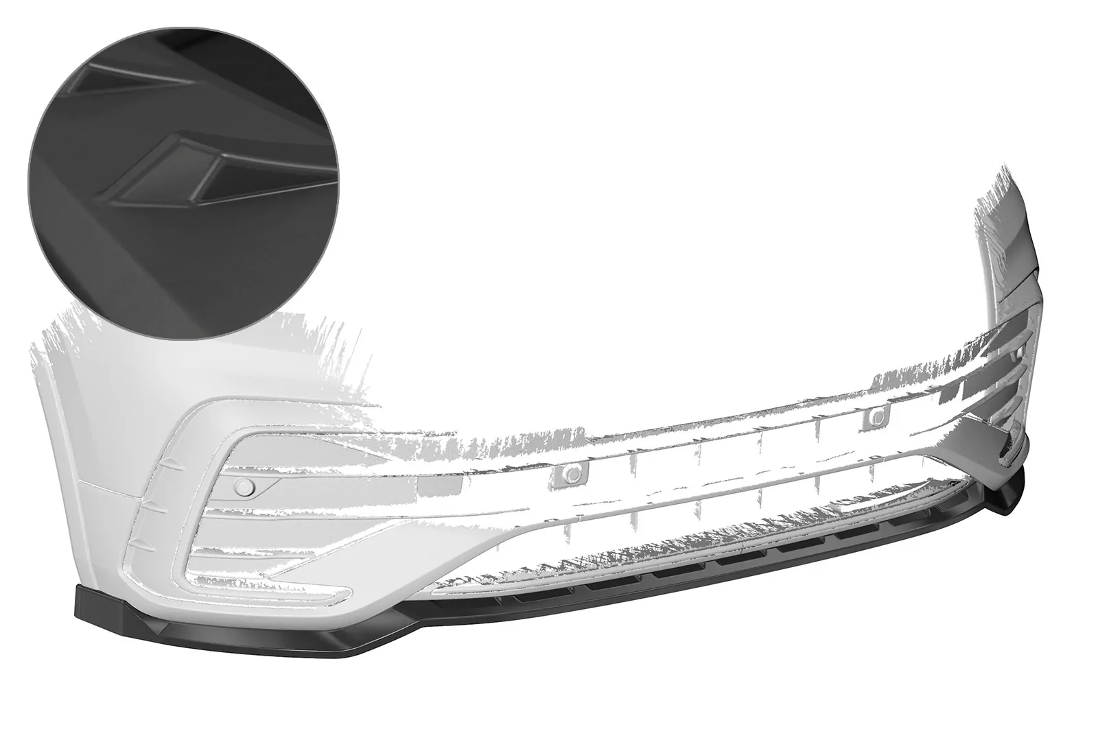 Cup-Spoilerlippe für VW Tiguan II (Typ AD1) R-Line Lackierfreundlich (schwarz matt)