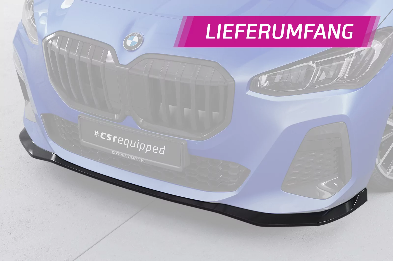 Cup-Spoilerlippe mit ABE für BMW 2er U06 Active Tourer CSL821 Schwarz Strukturiert