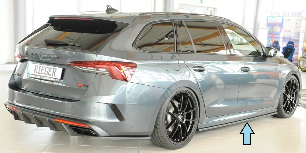 Rieger Seitenschweller rechts ansatz matt schwarz für Skoda Octavia RS (NX) Lim. 08.24- (ab Facelift/PV)