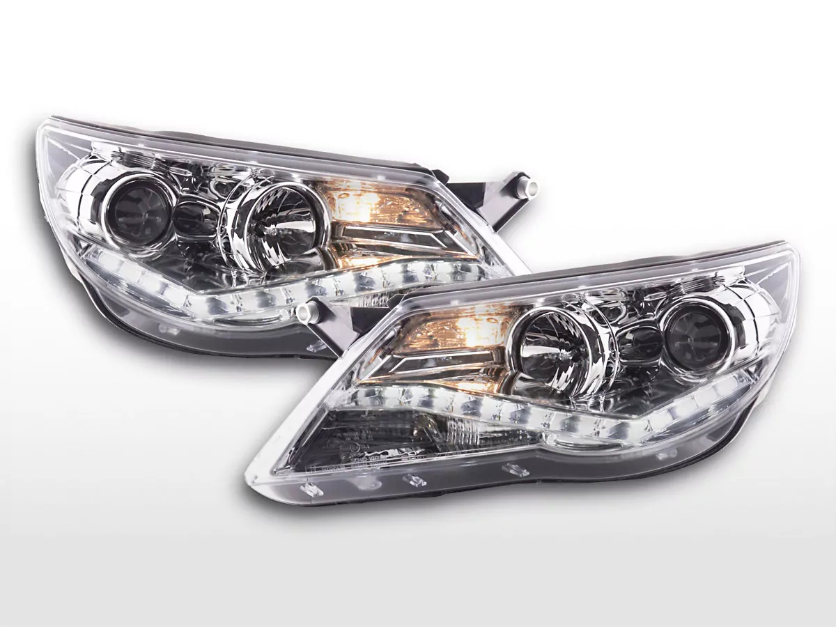 Scheinwerfer Set Daylight LED Tagfahrlicht VW Tiguan Bj. 07-11 chrom