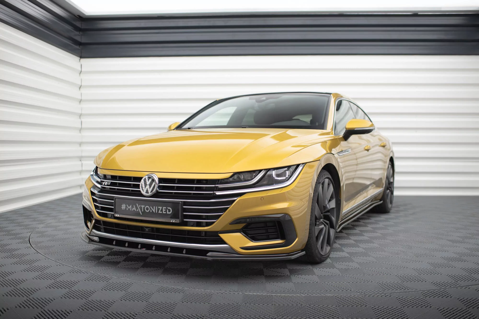 Front Ansatz Passend Für V.3 Passend Für VW ARTEON Schwarz Hochglanz Schwarz Hochglanz