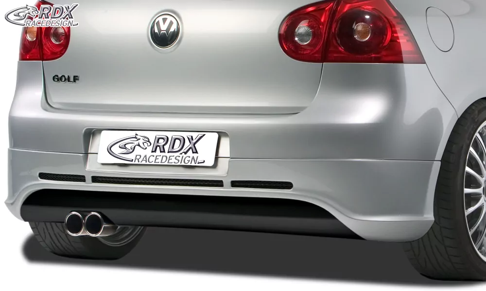 RDX Heckansatz für VW Golf 5 "GTI/R-Five" mit Endrohrausfräsung links Heckschürze Heck