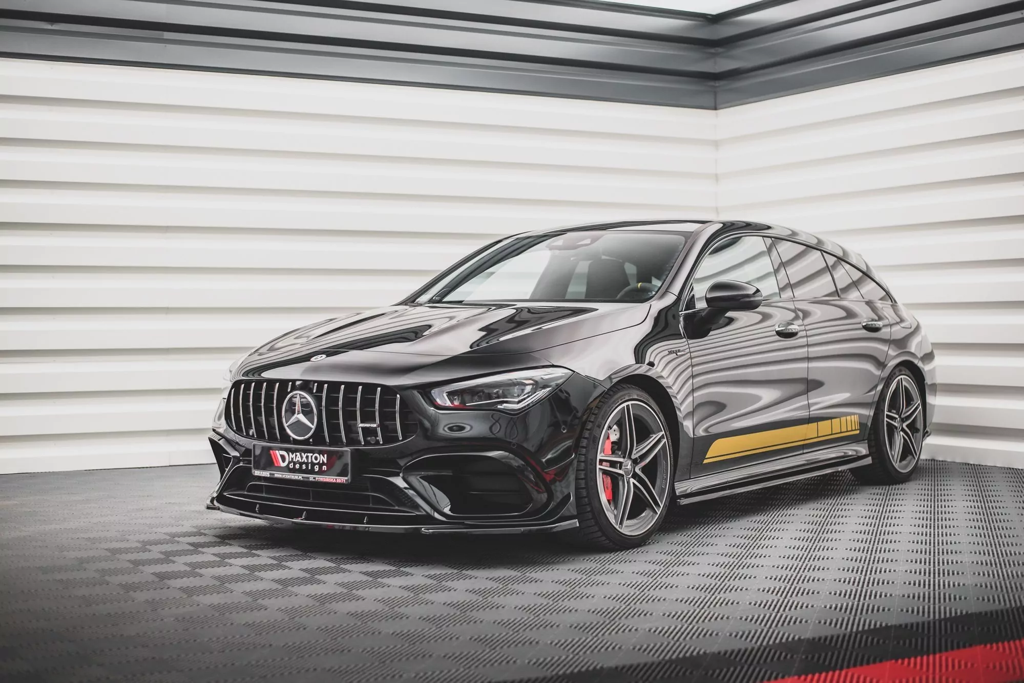 Front Ansatz V.3 Für Mercedes-AMG CLA 45 Aero C118 Schwarz Hochglanz