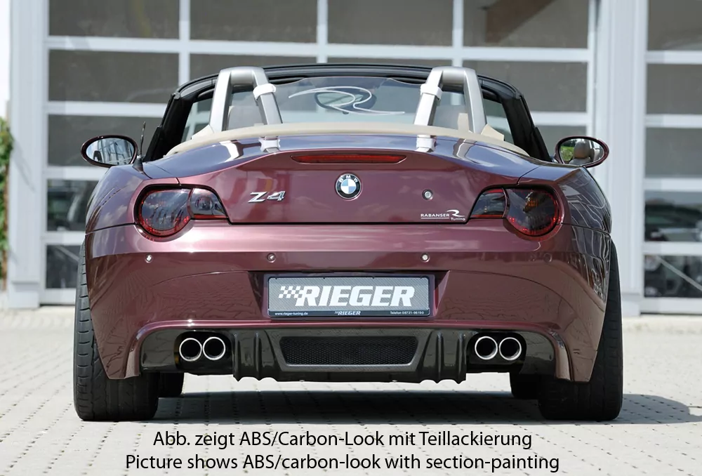 Rieger Heckansatz für BMW Z4 (E85) - Roadster 02.03-12.05 (bis Facelift) carbon optik
