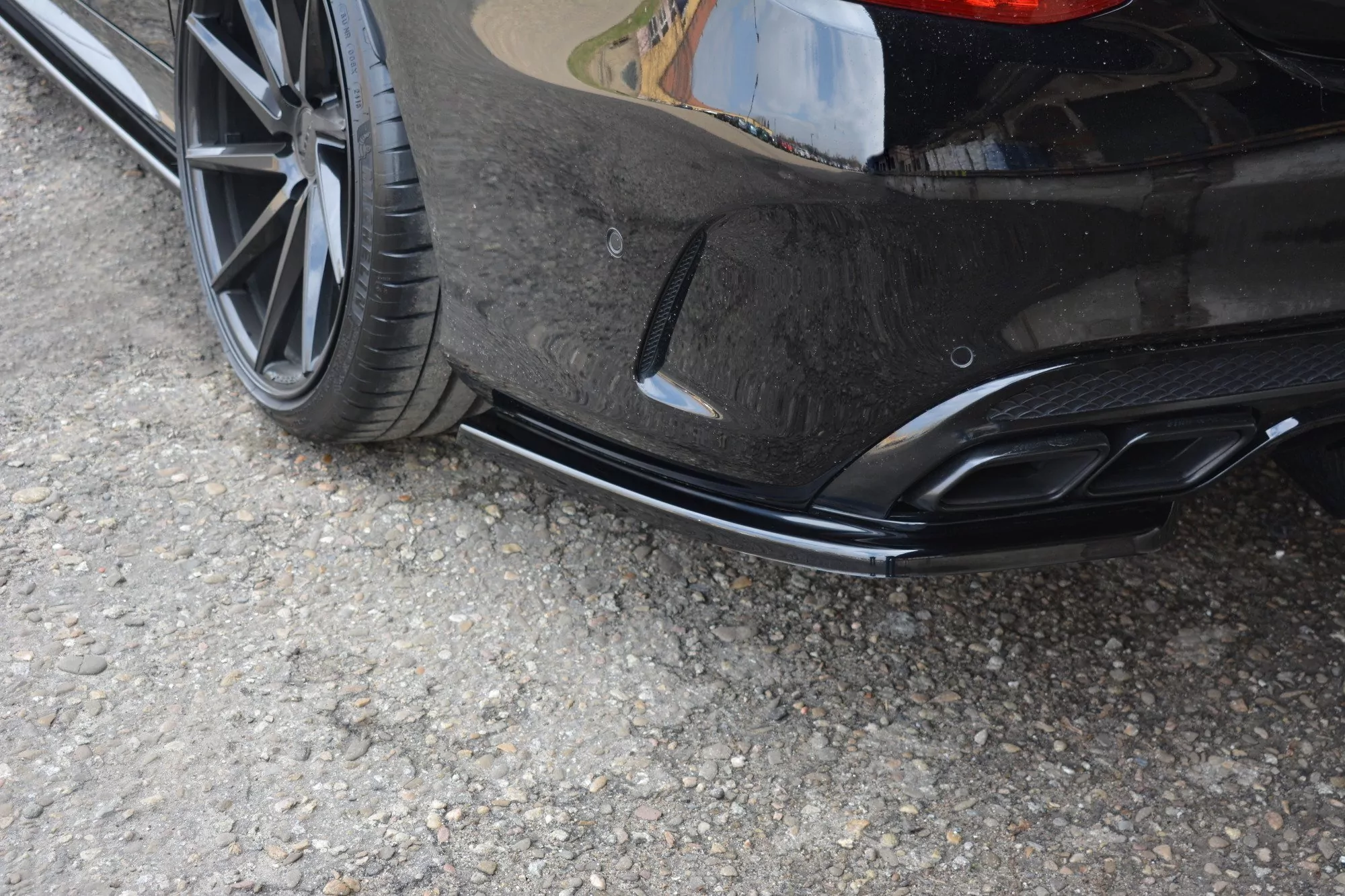 Heck Ansatz Flaps Diffusor Passend Für Diffusor Passend Für MERCEDES- BENZ C43 AMG W205 Schwarz Hochglanz Schwarz Hochglanz