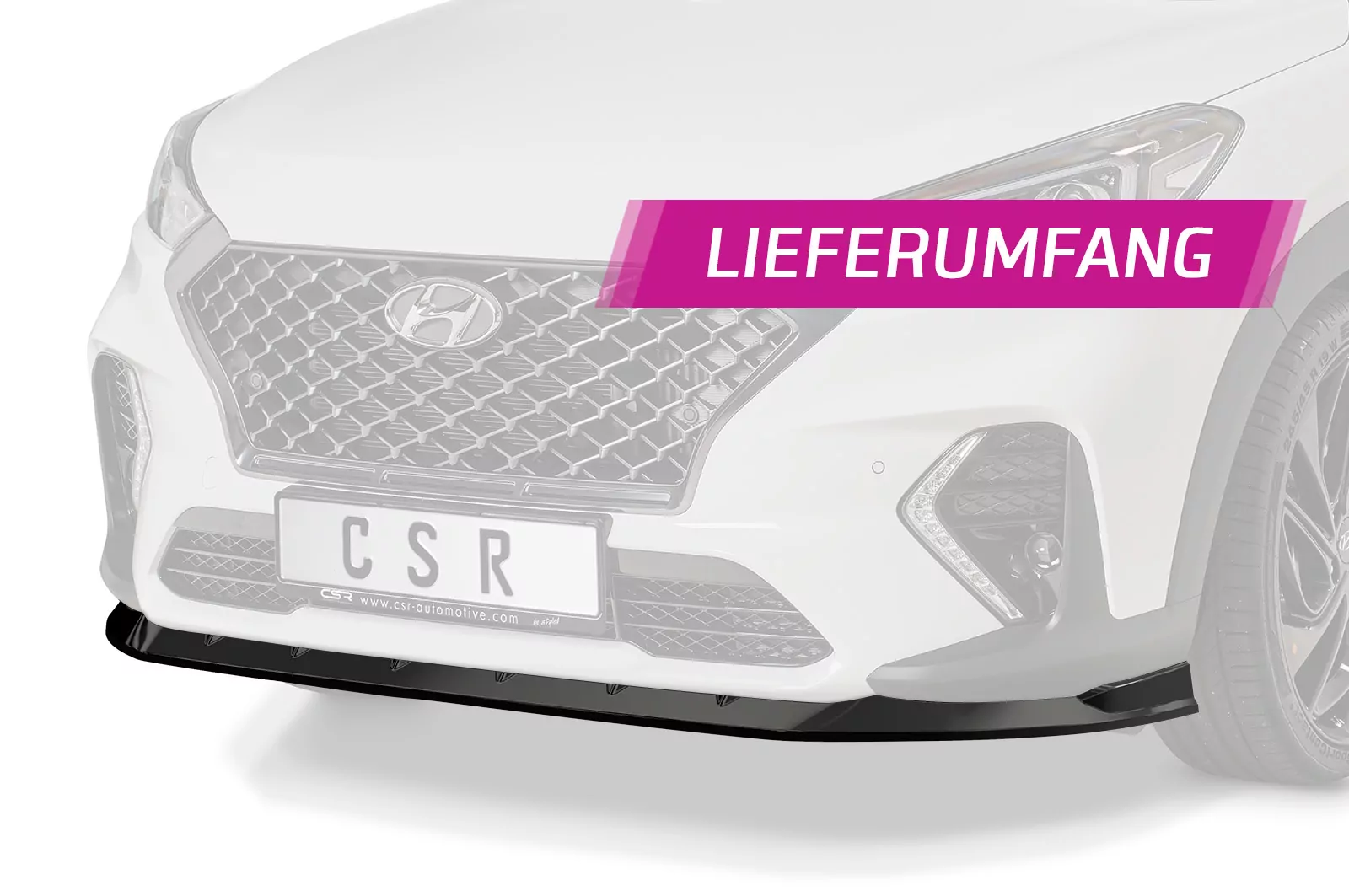 Cup-Spoilerlippe mit ABE für Hyundai Tucson (TLE) N-Line CSL511 Schwarz Strukturiert