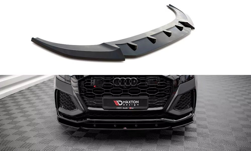 Front Ansatz V.1 Für Audi RSQ8 Mk1 Schwarz Hochglanz