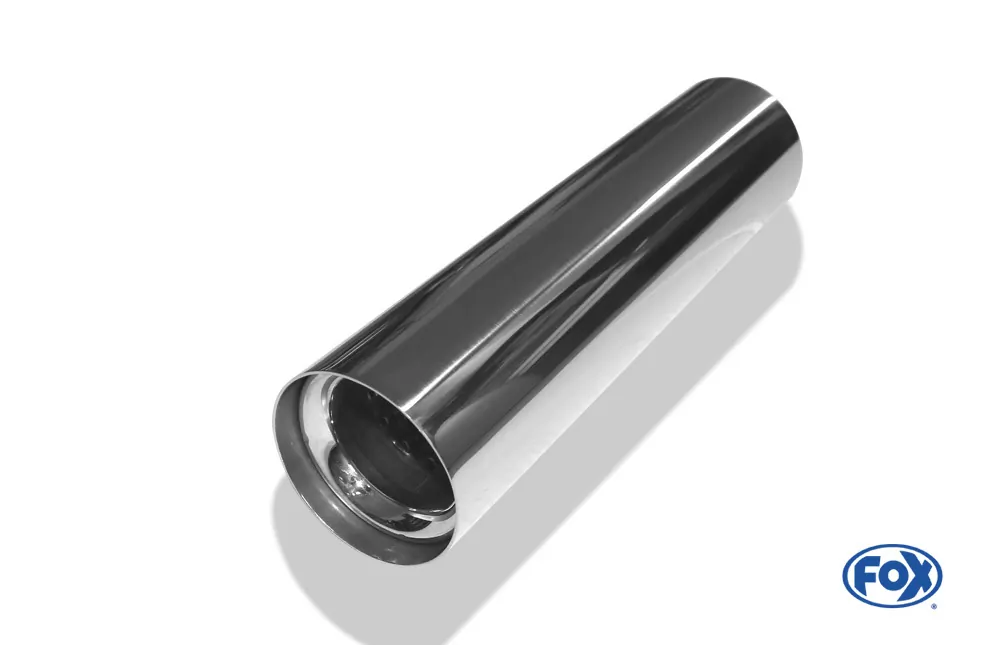 Anschweißendrohr Typ 11  Ø 76 mm / Länge: 300 mm  - rund / uneingerollt / gerade / mit Absorber (Innendurchmesser 50mm - Länge: 150mm)