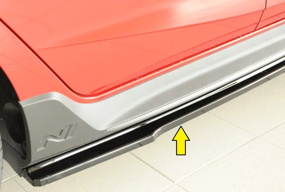 Rieger Seitenschweller rechts ansatz glanz schwarz für Hyundai i20 N-Performance  (BC3) 5-tür. (Schrägheck) 04.21-