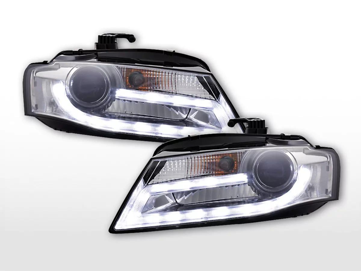 Scheinwerfer Set Xenon Daylight LED Tagfahrlicht Audi A4 B8 8K Bj. 07-11 chrom