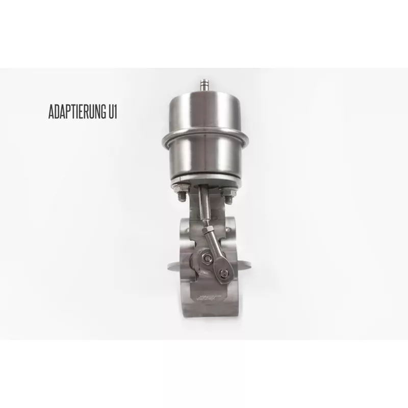 Anschraubendrohr Typ 44 mit Schelle einfach - 140x90mm  Oval eingerollt / abgeschrägt / mit schwarzem Absorber - L_ (mm) und d_ (mm innen) ist flexibel - muss angeben werden - L minimum 300mm und maximal 500mm