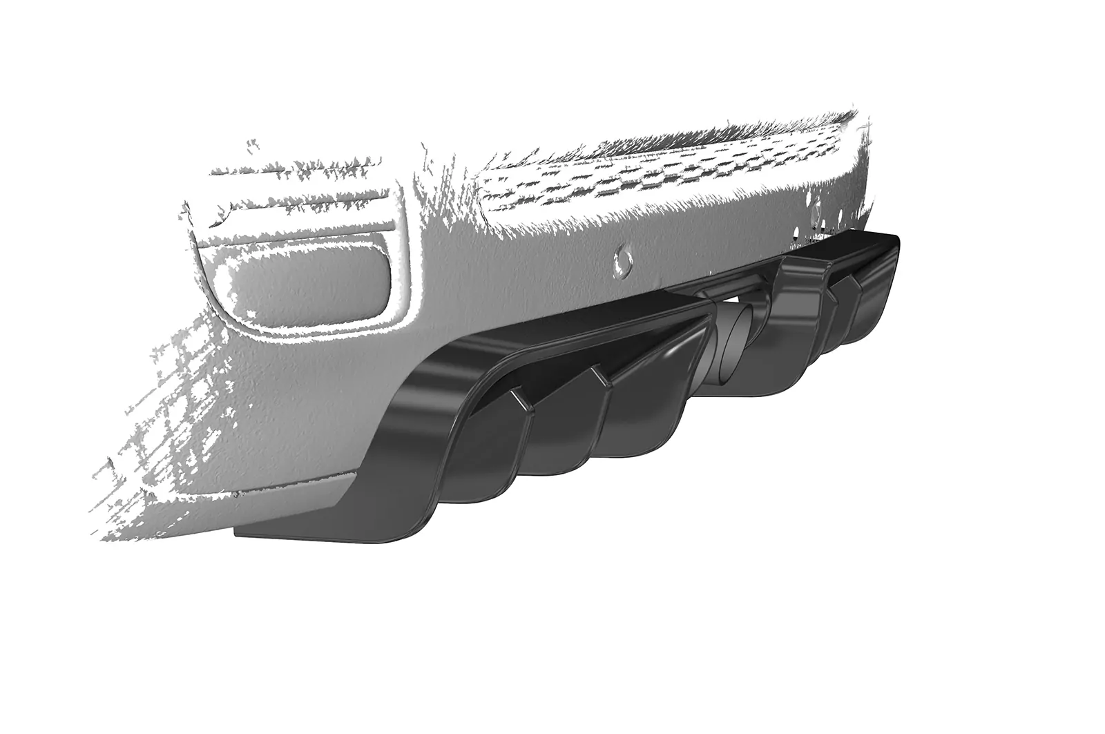 Heckansatz für Mini R58 / R59 JCW HA417 Schwarz Strukturiert