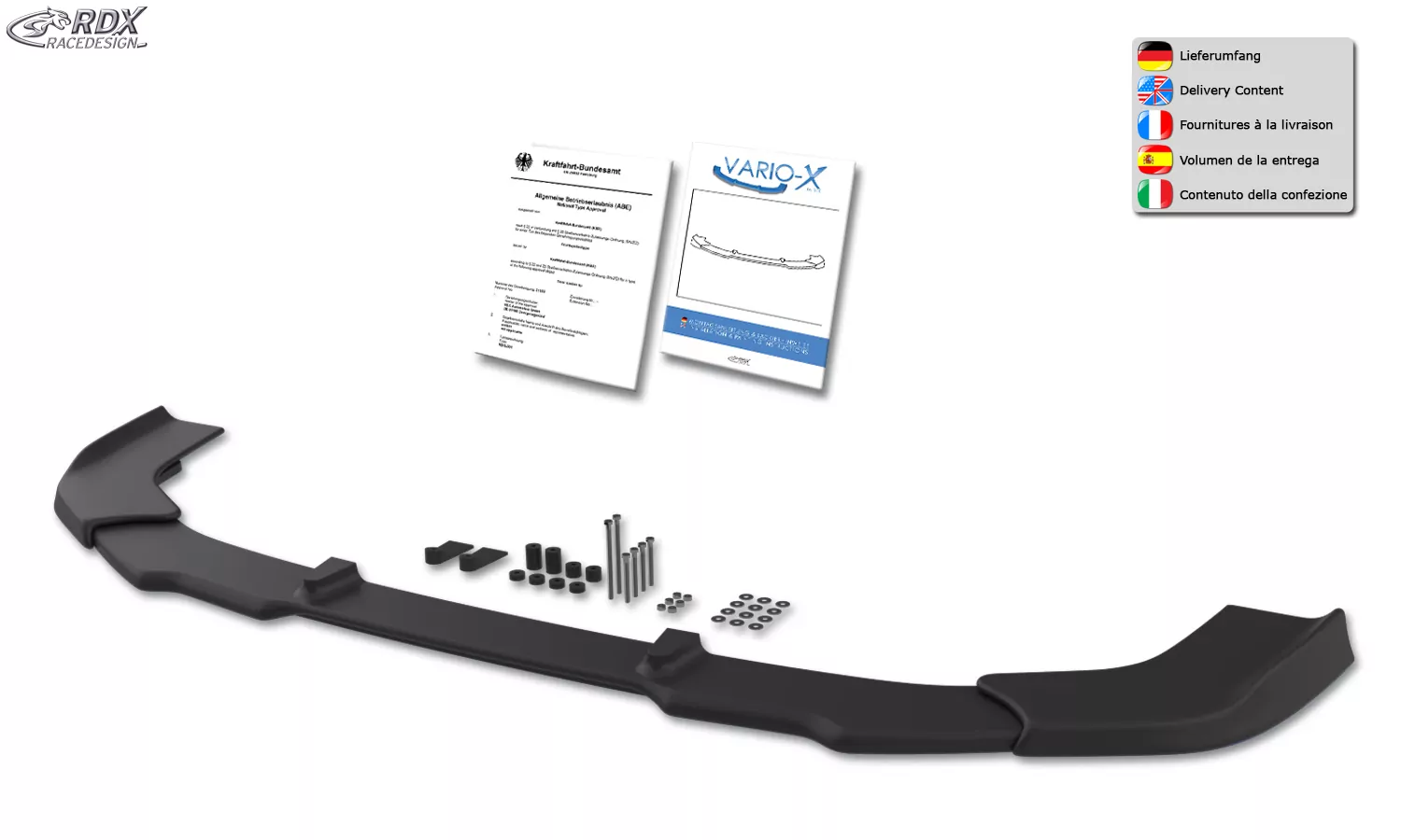 RDX Frontspoiler VARIO-X für TOYOTA Yaris GR (XPA1) Frontlippe Front Ansatz Vorne Spoilerlippe