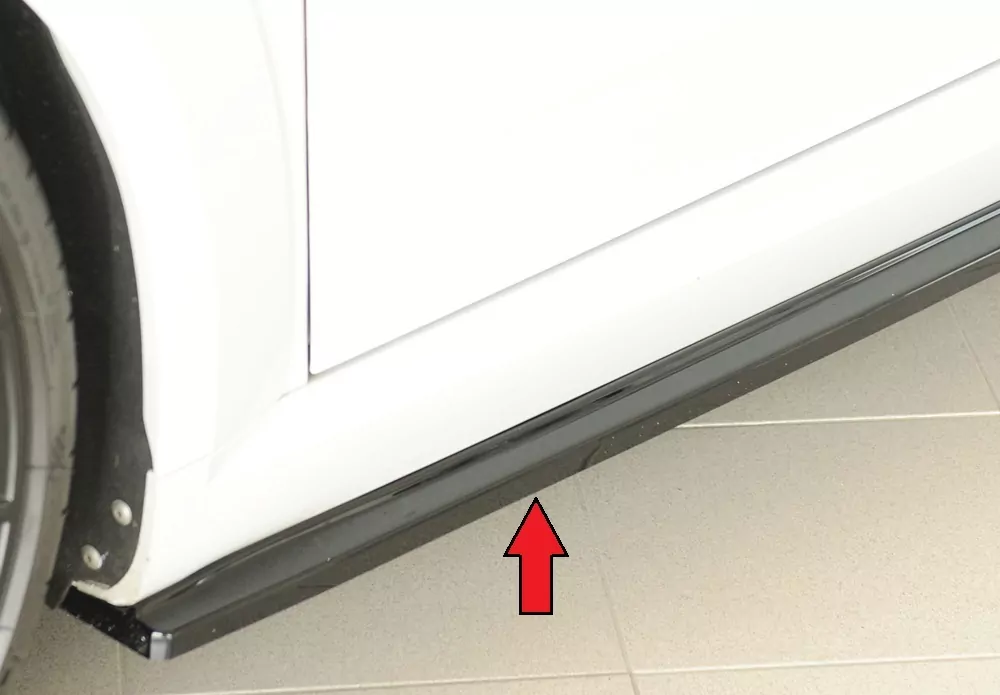 Rieger Seitenschweller links ansatz (ca. 19mm) glanz schwarz für Audi TTS (8J-FV/8S) Roadster 07.14-08.18 (bis Facelift)