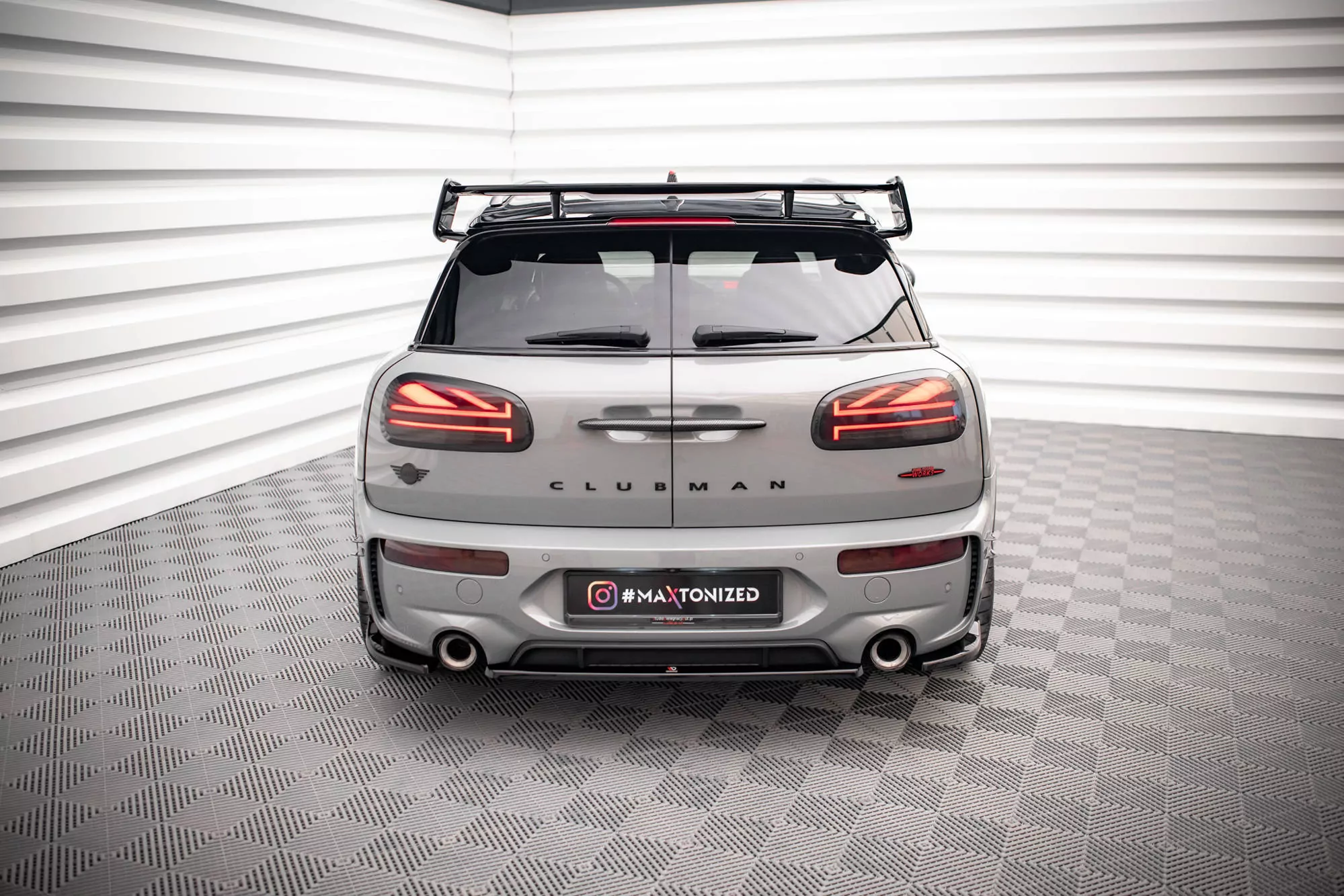 Mittlerer Diffusor Heck Ansatz Für Mini Cooper Clubman John Cooper Works F54  Schwarz Hochglanz