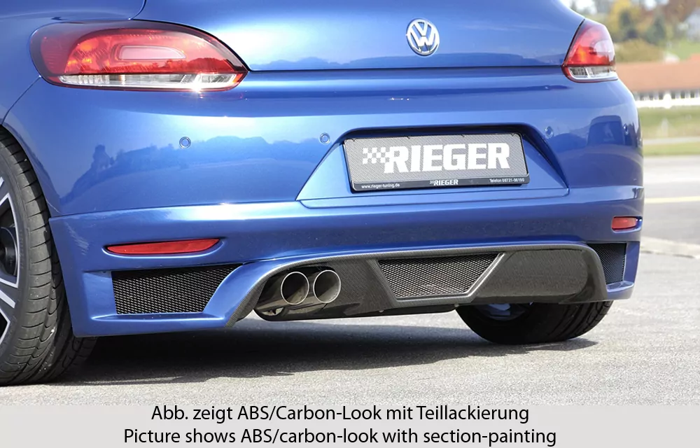 Rieger Heckschürzenansatz für VW Scirocco 3 (13) - 2-tür. 08.08-04.14 (bis Facelift) carbon optik