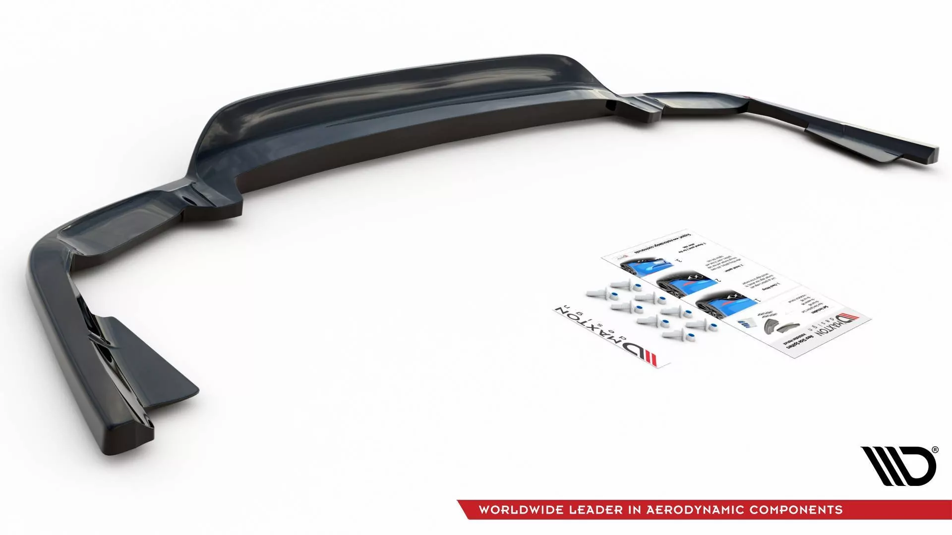 Hinten Splitter (mit Einem Vertikalem Balken) Volvo XC60 Mk2 R-Design Schwarz Hochglanz