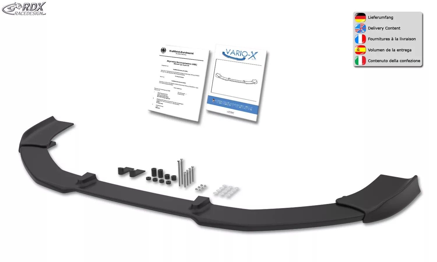 RDX Frontspoiler VARIO-X für VW Passat CC -2012 Frontlippe Front Ansatz Vorne Spoilerlippe