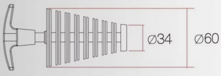 Auspuffstopfen Gummi, Durchmesser: 34-60mm für 4 Takter