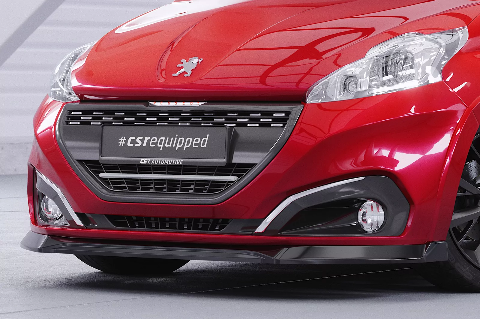 Cup-Spoilerlippe mit ABE für Peugeot 208 GTi CSL694 Schwarz Strukturiert