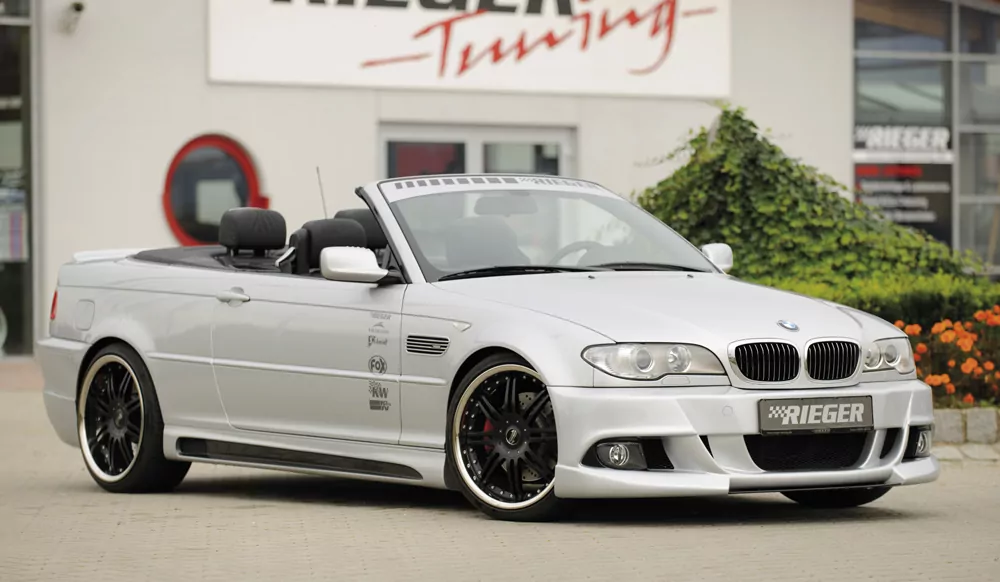 Rieger Spoilerstoßstange E92-Look für BMW 3er E46 - Lim. 02.02- (ab Facelift) carbon optik