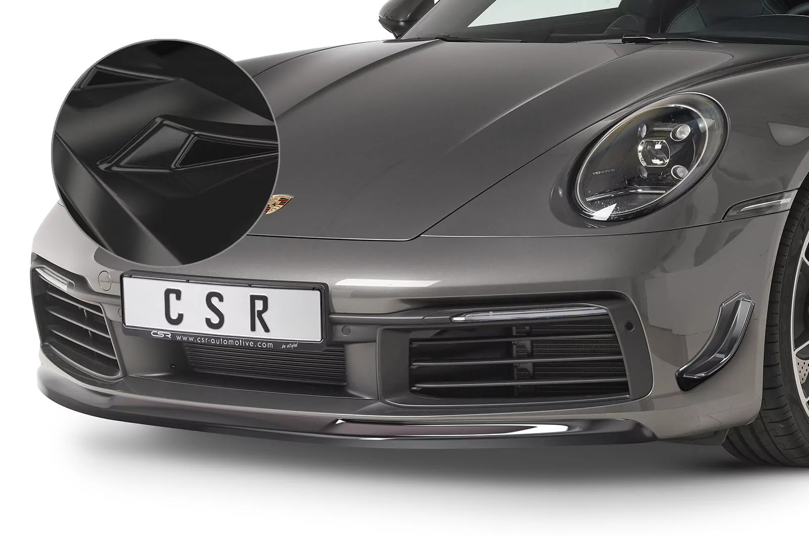 Cup-Spoilerlippe mit ABE für Porsche 911/992 Glossy (schwarz hochglanz)