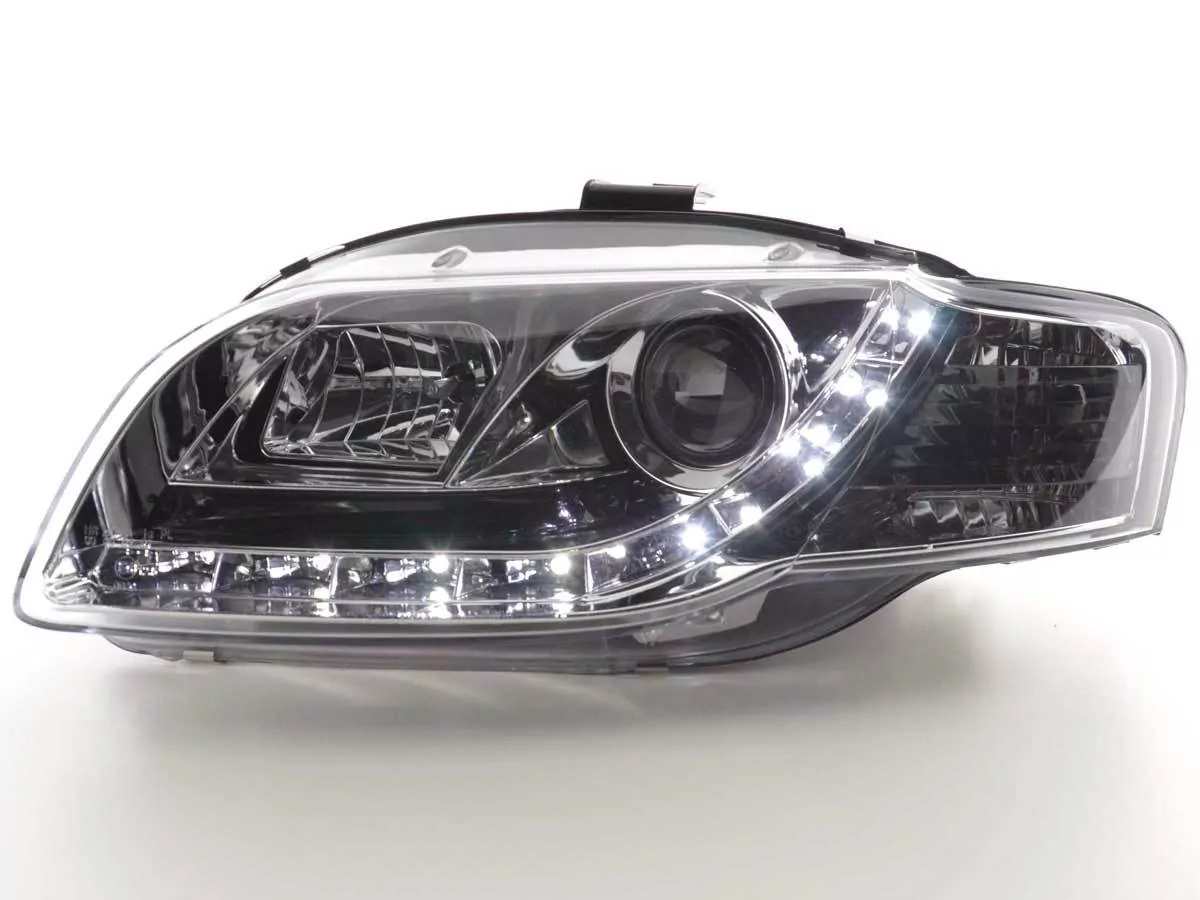 Scheinwerfer Set Daylight LED TFL-Optik Audi A4 Typ 8E Bj. 05-07 chrom