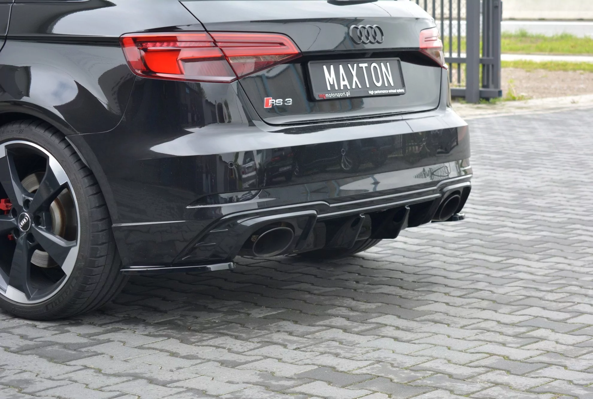 Heck Ansatz Flaps Diffusor Passend Für Diffusor Passend Für Audi RS3 8V FL Sportback Schwarz Hochglanz Schwarz Hochglanz