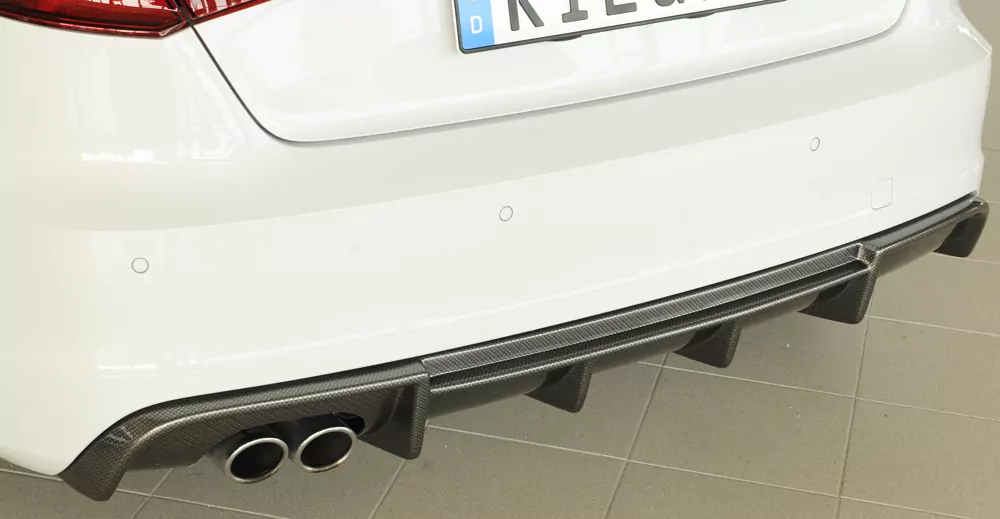 Rieger Heckeinsatz für Audi A3 (8V) - 5-tür. (Sportback 8VA) 07.12-08.16 (bis Facelift) carbon optik