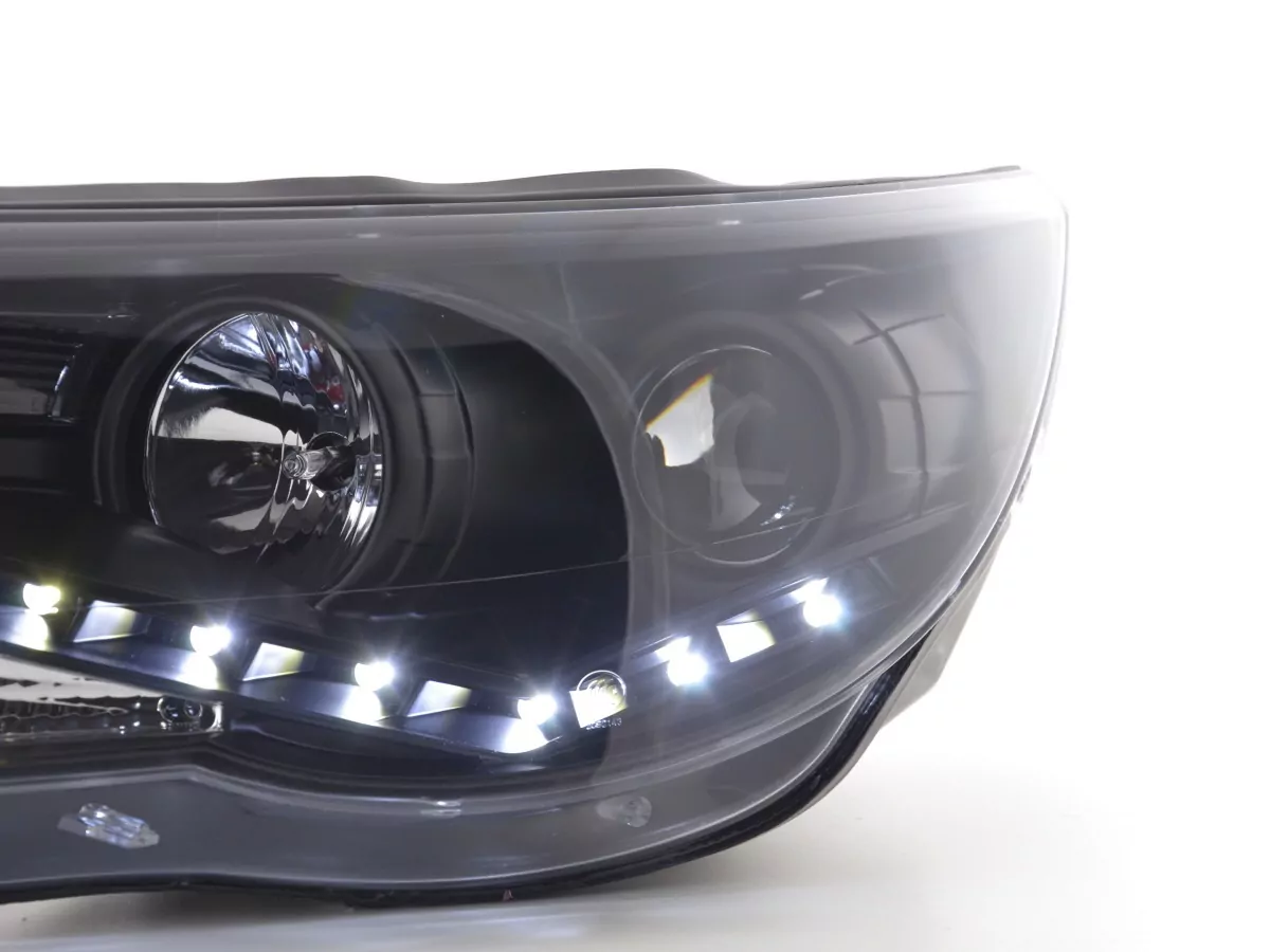 Scheinwerfer Set Daylight LED TFL-Optik VW Tiguan Bj. 07-11 schwarz für Rechtslenker