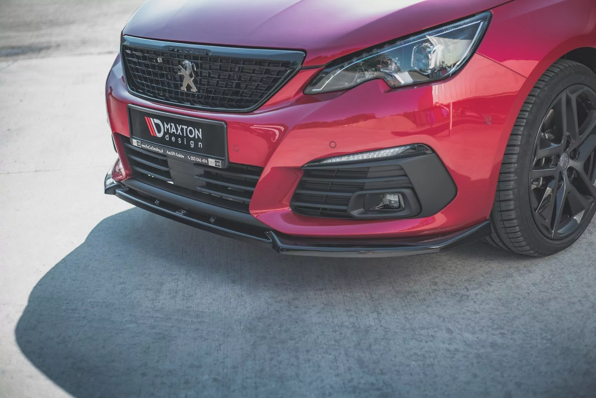 Front Ansatz V.1 Für Peugeot 308 GT Mk2 Facelift Schwarz Hochglanz
