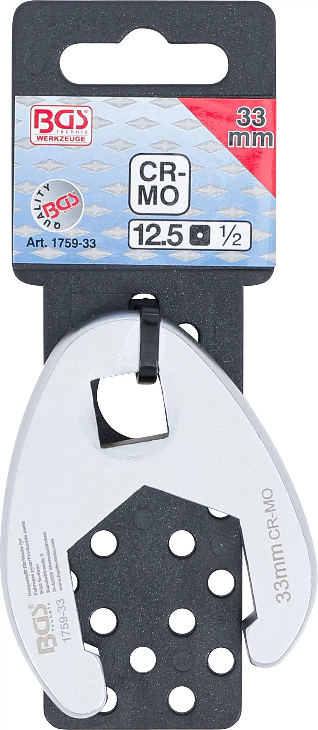 Hahnenfußschlüssel | Antrieb Innenvierkant 12,5 mm (1/2") | SW 33 mm