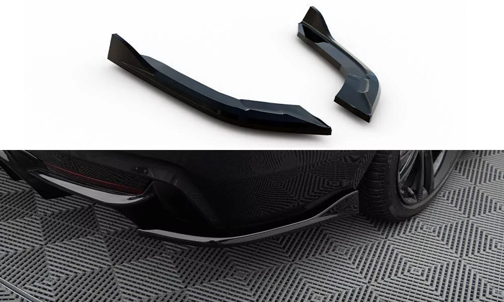Heck Ansatz Flaps Diffusor V.1 Für BMW 4er Gran Coupe M-Paket F36 Schwarz Hochglanz