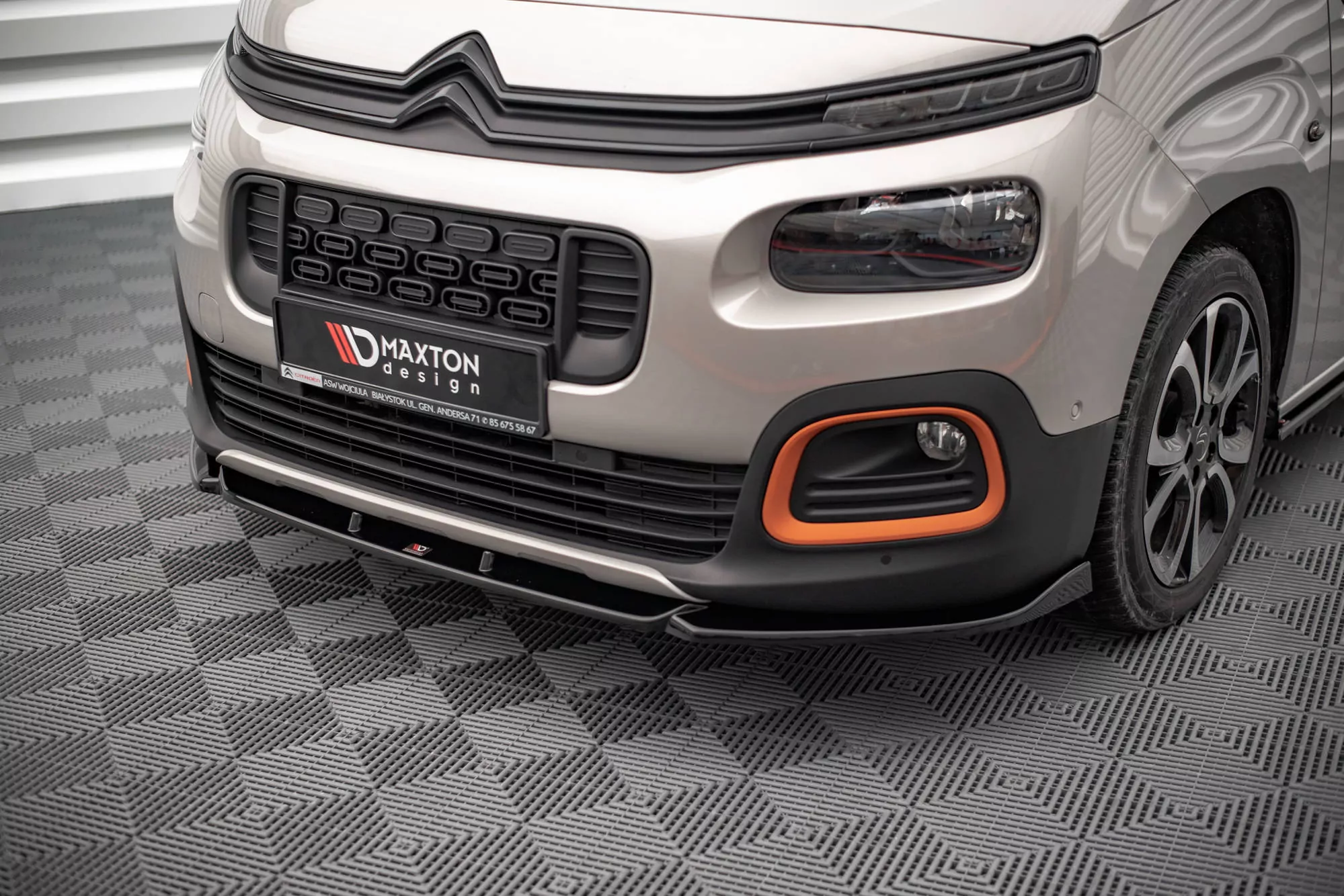 Front Ansatz Für Citroen Berlingo Mk3 Schwarz Hochglanz