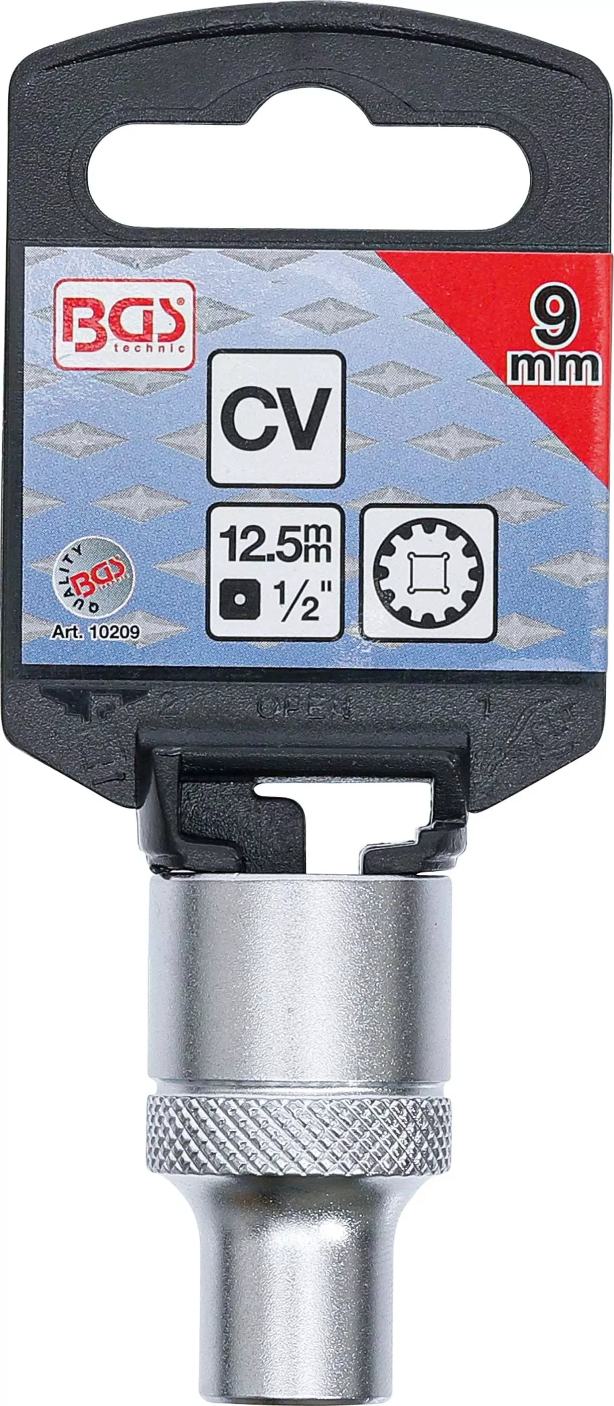 Steckschlüssel-Einsatz Gear Lock | Antrieb Innenvierkant 12,5 mm (1/2") | SW 9 mm