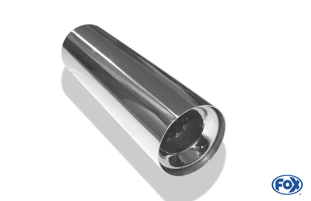 Anschweißendrohr Typ 11  Ø 90 mm / Länge: 300 mm  - rund / uneingerollt / gerade / mit Absorber (Innendurchmesser 50mm - Länge: 150mm)