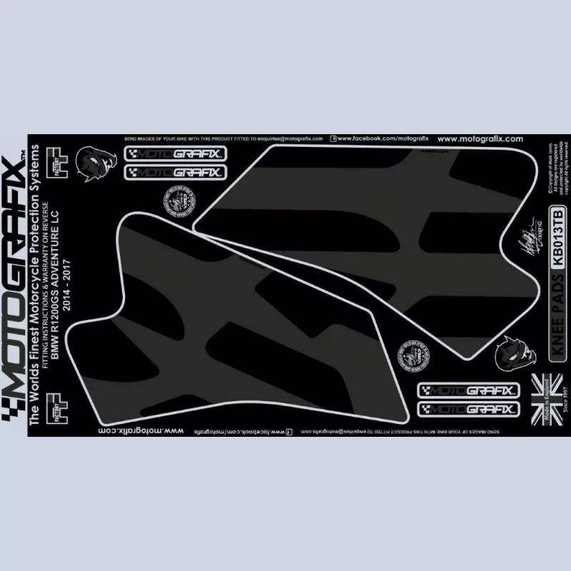 Motografix Tankschutz Knie Pads BMW R1200 GS Adventure 2014- KB013TB